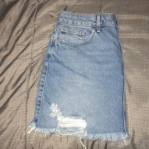 Ripped jean skirt